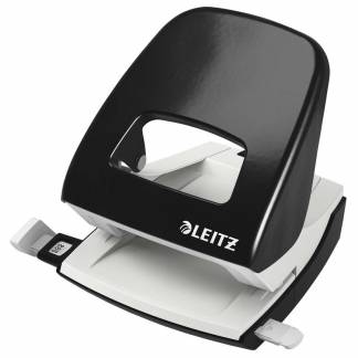 Hulapparat Leitz sort 2-huls m/skinne t/30ark 5008