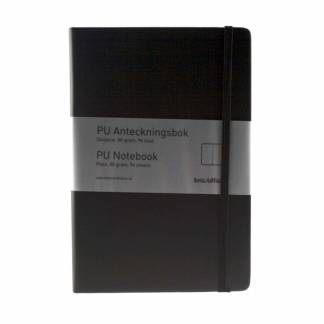 Notesbog bnt sort A5 ulinjeret 96bl 80g