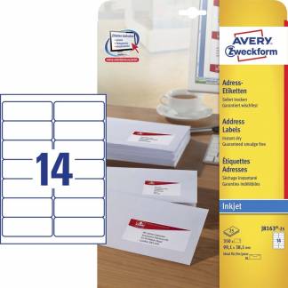Etiket Avery inkjet J8163-25 99,1x38,1mm 14/ark 25ark/pak