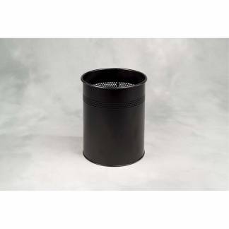 Papirkurv m/huller sort 15l højde 320mm dia. Ø260mm