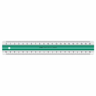 Lineal plast m/gummiskinne LINEX 20cm S20