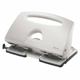 Hulapparat Leitz grå 4-huls m/skinne t/40ark 5132