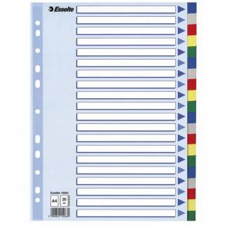 Faneblade Esselte plast 20-delt A4 15263