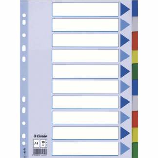 Faneblade Esselte plast A4 10-delt 15261