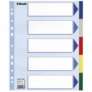 Faneblade Esselte A4 Maxi plast 5-delt 15266