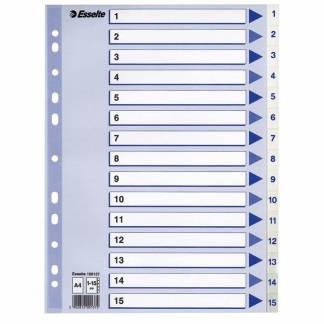 Register PP Esselte A4 1-15 hvid