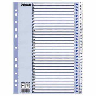 Register PP Esselte A4 1-31 m/hvid kartonforblad
