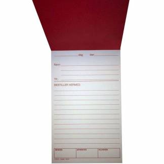 Bestillingssedler m/r&oslash;dt tryk 11x19,5cm 100bl RK15