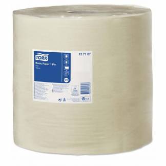Aftørringspapir Tork Basic W1 1-lags gul 1190m 1rul/kar