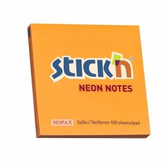 Notes Stick'N NEON orange 76x76mm 100blade