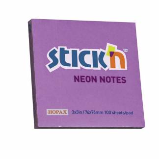 Notes Stick'N NEON lilla 76x76mm 100blade