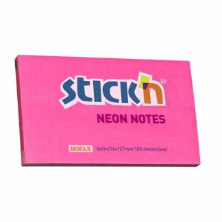 Notes Stick'N NEON rød 76x127mm 100blade
