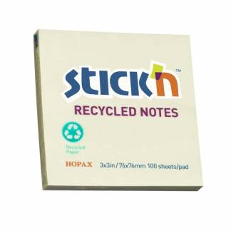 Notes Stick'N Recycled gul 76x76mm 100blade