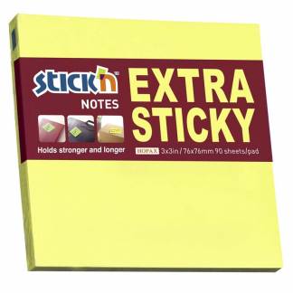 Notes Stick'N Extra Sticky gul 76x76mm 90blade