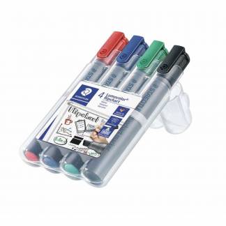 Marker Lumocolor Flip Chart ass. 2-5mm 356 B WP4 4stk/s&aelig;t