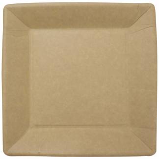 Tallerken frokost pap 23x23cm brun 50stk/pak