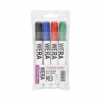 Marker WERA ass. permanent kantet spids 1-4mm 4stk/pak