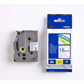 Labeltape Brother TZe-243 18mmx8m bl&aring; p&aring; hvid