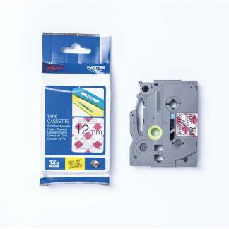 Labeltape Brother TZe-MPRG31 12mmx4m sort/r&oslash;d ternet