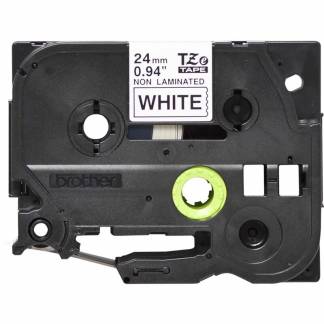 Labeltape Brother TZe-N251 24mmx8m sort på hvid ulamineret