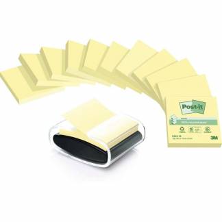 Z-notes Post-it gul recycled 12blk + 1 Millenium dispenser
