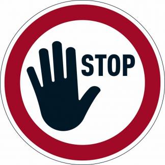 Påbudsskilt Stop Ø43cm 0,2mm aftagelig rød