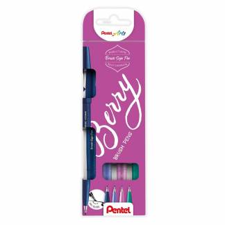 Fineliner Pentel SES15B-4 Brush Sign Pen BERRY 4stk