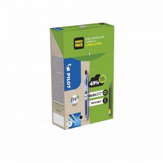 Gelpen Pilot B2P Green Pack sort 10stk + 10refills