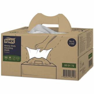 Aftørringsklud Tork Kraftig W7 Handy Box hvid 41,5x35,5cm 180ark/kar