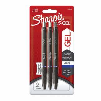 Gelpenne Sharpie S-Gel blå 0,7mm 3-Blister