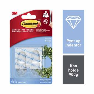 Kroge med gennemsigtige strips Command mellemstore 17091CLR