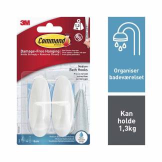 Kroge til v&aring;drum Command hvid mellemstore 17081B