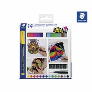 OHP-pen Lumocolor assorteret F 0,6mm 318 C14 permanent 14stk/pak