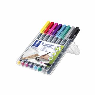 OHP-pen Lumocolor assorteret M 0,8-1mm 317 WP4-8 permanent 8stk/pak