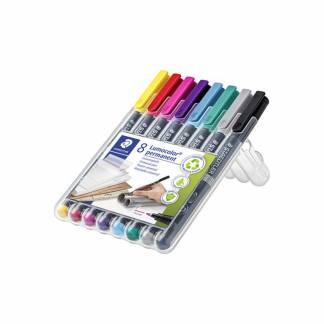 OHP-pen Lumocolor assorteret F 0,6mm 318 WP4-8 permanent 8stk/pak