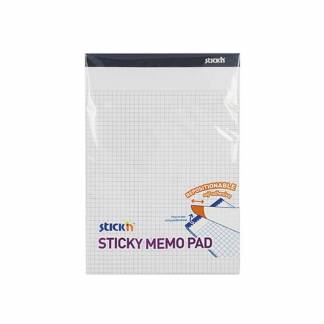 Notes Stick'N memo gul m/tern m/selvkl. ark 254x178mm 50ark/blok