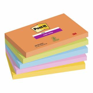 Post-it blok Super Sticky ass. 76x127mm 5blk/pak Boost Colour