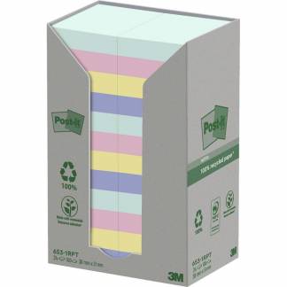 Post-it blok Recycled ass. 38x51mm 24blk/pak