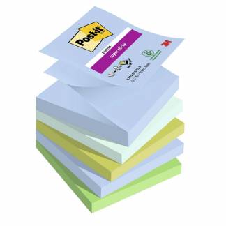 Post-it Super Sticky Z-Notes Oasis farvekollektion 76mmx76mm 90ark/blk 5blk/pak Oasis farvekollektio