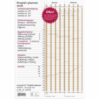 Projektplanner falset t/A4 2026 80x29,7cm brun 26 1050 00