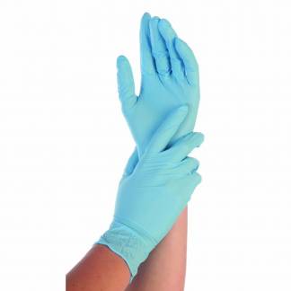 Nitrilhandske Allfood Safe M bl&aring; pudderfri 26154 250stk/pak