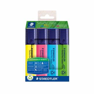 Tekstmarker STAEDTLER 364 assorteret 4stk/sæt 97% RCP
