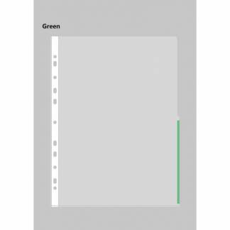 Signallomme A4 PP 105 micron grøn 100stk/pak