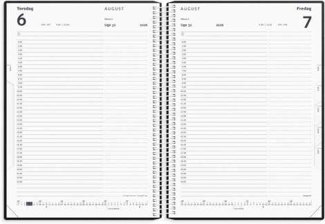Timekalender sort PP-plast 2026