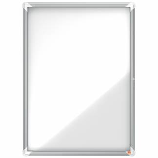 Opslagsskab glas indendør Nobo 9xA4 hvid
