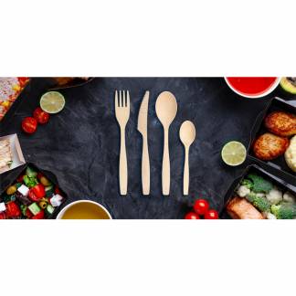 Kniv flergangs hvid træfiber 17,5cm