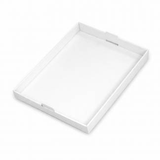 Kagemands&aelig;ske hvid stabelbar 600x432x46mm