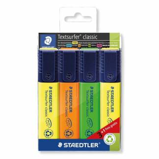 Tekstmarker STAEDTLER 364 ass. Textsurfer Classic 3+1/s&aelig;t