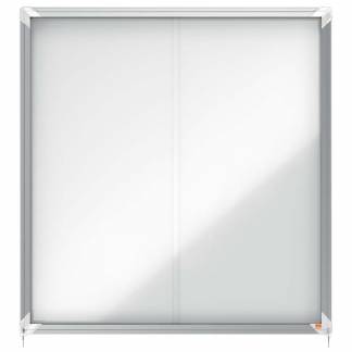 Opslagsskab skydelåge Nobo 12xA4 hvid