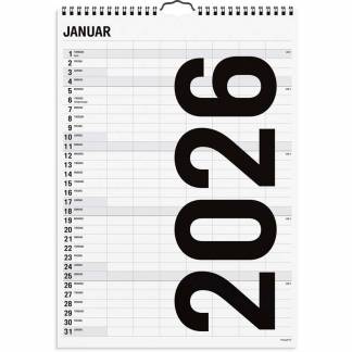 Familiekalender Black and white 7 kol. 2026